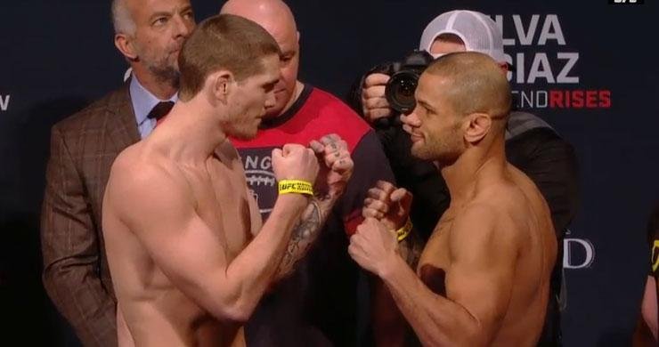 Confira a galeria de fotos da pesagem do UFC 183 - Jordan Mein x Thiago Pitbull