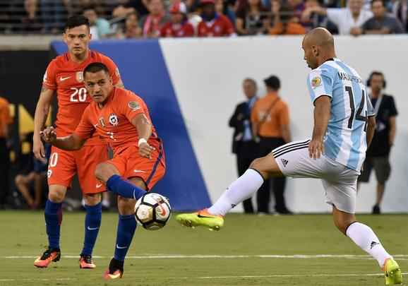 Imagens da final entre Argentina e Chile, em Nova Jersey, Estados Unidos