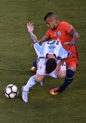 Imagens da final entre Argentina e Chile, em Nova Jersey, Estados Unidos