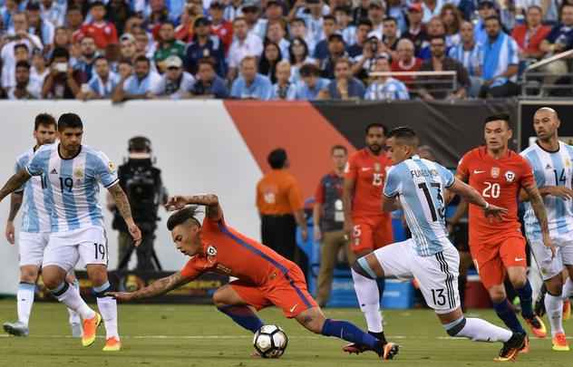 Imagens da final entre Argentina e Chile, em Nova Jersey, Estados Unidos