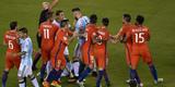 Imagens da final entre Argentina e Chile, em Nova Jersey, Estados Unidos