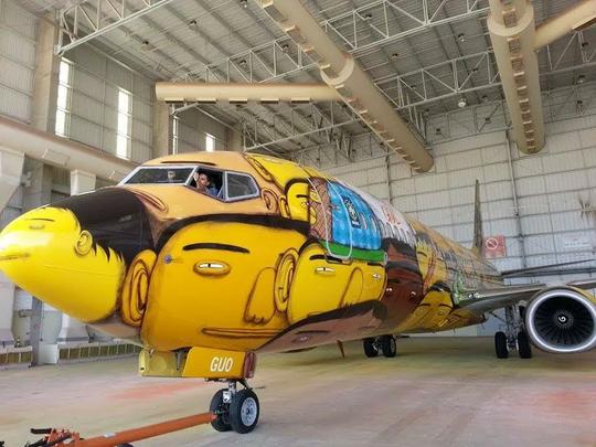 O Boeing 737 foi totalmente estilizado pelos artistas Otávio e Gustavo Pandolfo