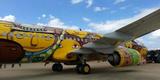O Boeing 737 foi totalmente estilizado pelos artistas Otávio e Gustavo Pandolfo