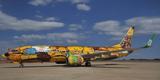 O Boeing 737 foi totalmente estilizado pelos artistas Otávio e Gustavo Pandolfo