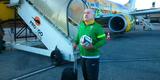 Fake do técnico Luiz Felipe Scolari em Confins antes do voo inaugural do avião oficial da Seleção Brasileira