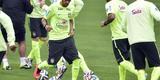 Jogadores da Seleção treinando na Granja Comary, em Teresópolis