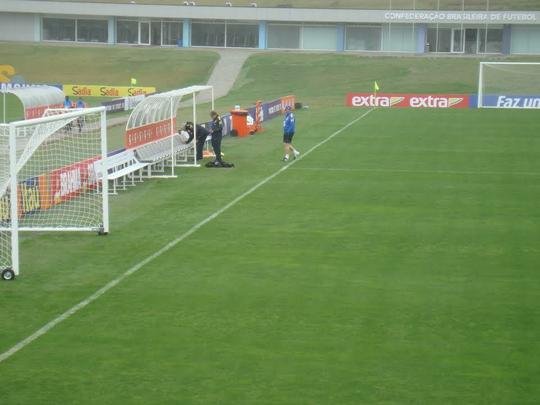 Jogadores da Seleção treinando na Granja Comary, em Teresópolis