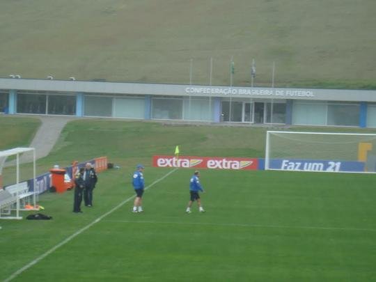 Jogadores da Seleção treinando na Granja Comary, em Teresópolis