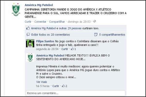 Facebook/Reproducao da Internet Facebook/Reproducao da Internet