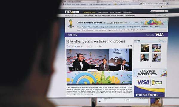 Página na internet estará outra vez disponível a partir de hoje papara quem quer acompanhar de perto as partidas da Copa'2014  ((Vanderlei Almeida/AFP - 20/8/13))