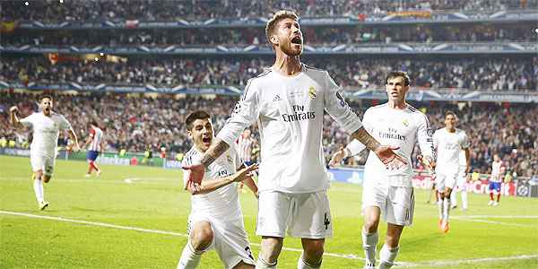 Gol de Sérgio Ramos, nos acréscimos da segunda etapa, salvaram o Real Madrid de uma derrota (REUTERS/Michael Dalder)