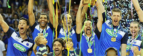 Com muita festa, Cruzeiro não dá chances, vence o Sesi e é campeão (Alexandre Guzanshe/EM/D.A. Press)