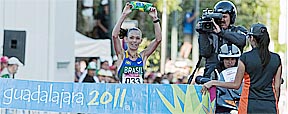 Adriana da Silva conquista ouro na maratona e baixa recorde da prova (AFP PHOTO/Luis Acosta )