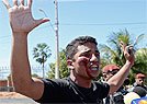 Protesto pr�ximo � Arena Castel�o re�ne multid�o (AFP PHOTO / VANDERLEI ALMEIDA)