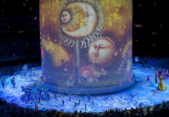 Vista do Estdio Omnilife durante cerimnia de encerramento