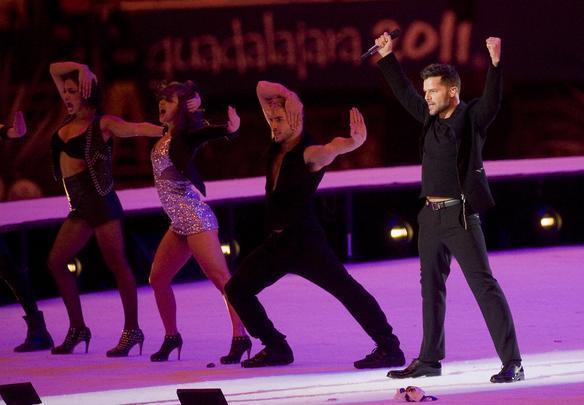 Show do cantor Ricky Martin foi a grande atrao musical da cerimnia de encerramento do Pan