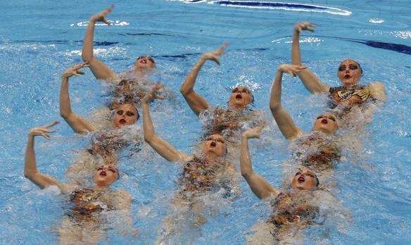 Belas imagens das apresentaes de nado sincronizado