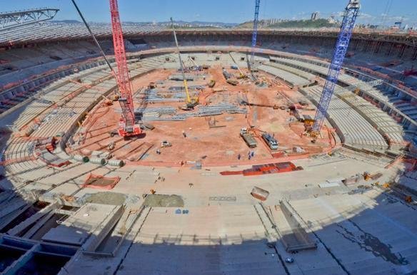 Imagens das obras no Novo Mineiro 