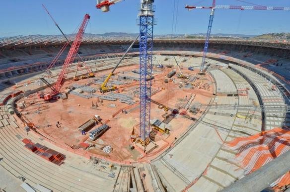 Imagens das obras no Novo Mineiro 