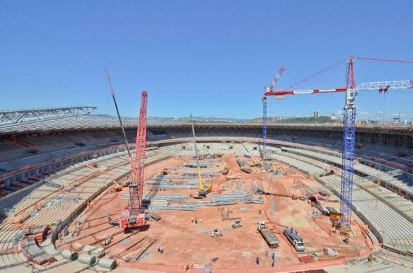 Imagens das obras no Novo Mineiro 