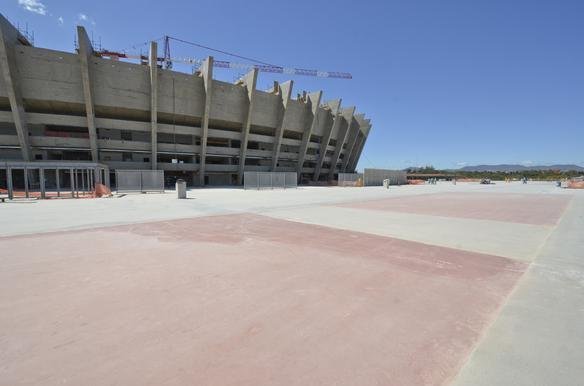 Imagens das obras no Novo Mineiro 
