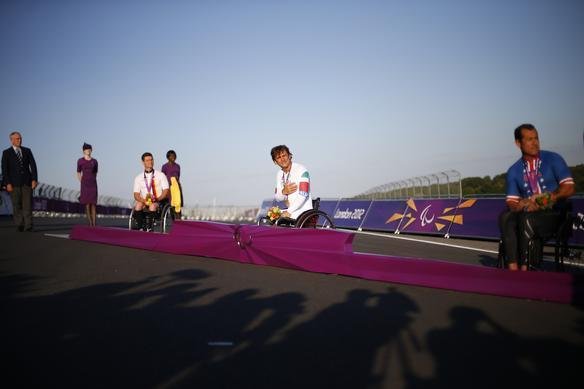 O ex-piloto italiano venceu a prova de contra-relgio e disputa de estrada na categoria H4. Em Londres, ele ainda ganhou a prata na prova de equipes mistas do ciclismo de estrada