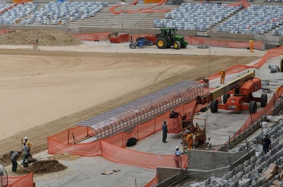 Imagens exclusivas das obras no Mineiro nesta quinta-feira (08/11/2012)