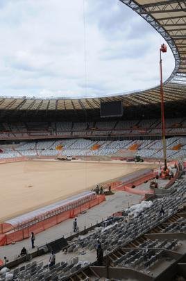 Imagens exclusivas das obras no Mineiro nesta quinta-feira (08/11/2012)