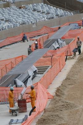 Imagens exclusivas das obras no Mineiro nesta quinta-feira (08/11/2012)