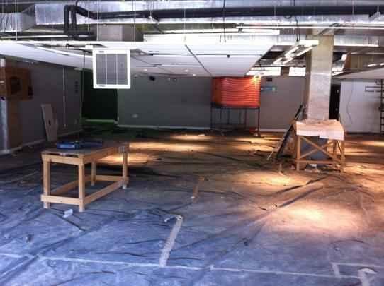 Lounge do setor VIP em obras