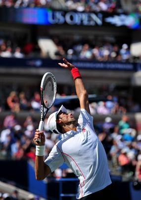 Imagens do duelo entre Novak Djokovic e Stanislas Wawrinka pela semifinal do Aberto dos Estados Unidos, neste sbado