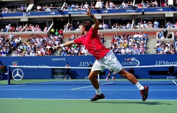 Imagens do duelo entre Novak Djokovic e Stanislas Wawrinka pela semifinal do Aberto dos Estados Unidos, neste sbado