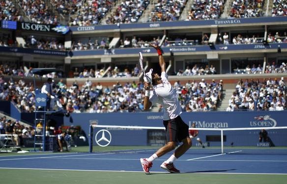 Imagens do duelo entre Novak Djokovic e Stanislas Wawrinka pela semifinal do Aberto dos Estados Unidos, neste sbado