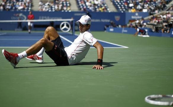 Imagens do duelo entre Novak Djokovic e Stanislas Wawrinka pela semifinal do Aberto dos Estados Unidos, neste sbado