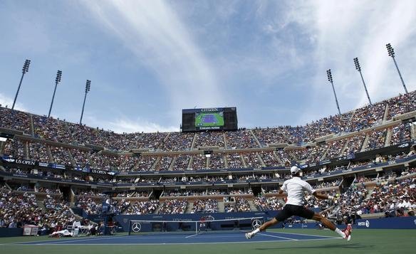 Imagens do duelo entre Novak Djokovic e Stanislas Wawrinka pela semifinal do Aberto dos Estados Unidos, neste sbado