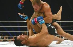 Fedor investe no ground and pound; Minotauro tenta se defender