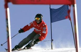 Michael Schumacher aproveitava os perodos de preparao da Ferrari em Madonna di Campiglio para esquiar