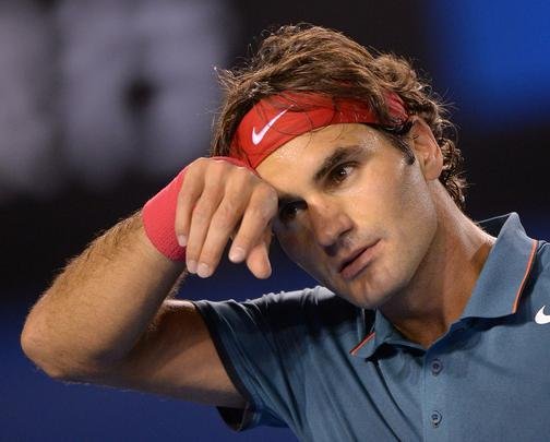 Fotos da vitria de Nadal sobre Federer na semifinal na Austrlia