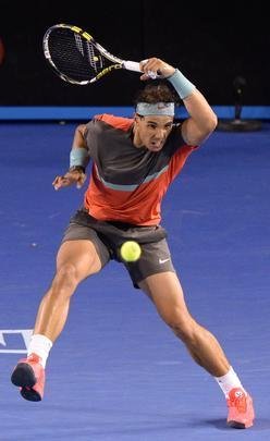 Fotos da vitria de Nadal sobre Federer na semifinal na Austrlia