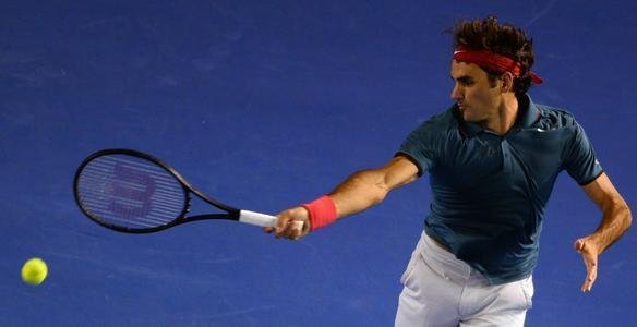 Fotos da vitria de Nadal sobre Federer na semifinal na Austrlia