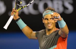 Fotos da vitria de Nadal sobre Federer na semifinal na Austrlia