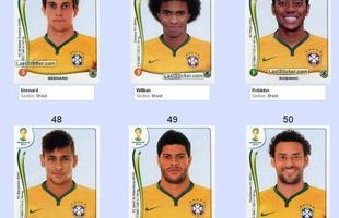 Todas as figurinhas do lbum da Copa do Mundo - Bernard, Willian, Robinho, Neymar, Hulk e Fred