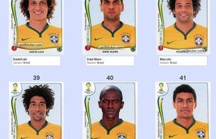 Todas as figurinhas do lbum da Copa do Mundo - David Luiz, Daniel Alves, Marcelo, Dante, Ramires e Paulinho