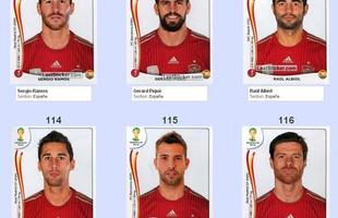 Todas as figurinhas do lbum da Copa do Mundo - Sergio Ramos, Gerard Piqu, Ral Albiol, lvaro Arbeloa, Jordi Alba e Xabi Alonso