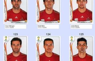 Todas as figurinhas do lbum da Copa do Mundo - Cesc Fbregas, David Silva, Jess Navas, Juan Mata, Pedro Rodrguez e David Villa