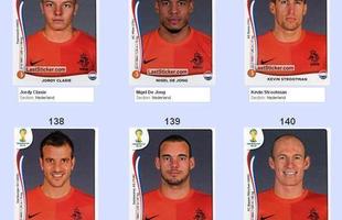 Todas as figurinhas do lbum da Copa do Mundo - Jordy Clasie, Nigel De Jong, Kevin Strootman, Rafael Van Der Vaart, Wesley Sneijder e Arjen Robben