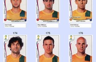 Todas as figurinhas do lbum da Copa do Mundo - Ivan Franjic, Rhys Williams, Brett Holman, Mile Jedinak, Matt McKay e Mark Bresciano