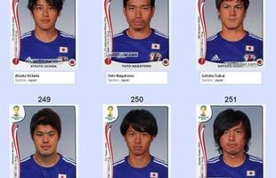 Todas as figurinhas do lbum da Copa do Mundo - Atsuto Uchida, Yuto Nagatomo, Gotoku Sakai, Hiroki Sakai, Masato Morishige e Yasuhito Endo