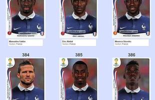 Todas as figurinhas do lbum da Copa do Mundo - Mamadou Sakho, ric Abidal, Moussa Sissoko, Yohan Cabaye, Blaise Matuidi e Paul Pogba