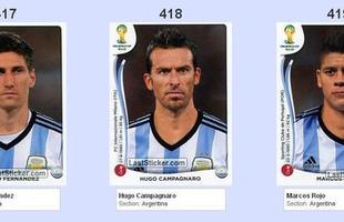 Todas as figurinhas do lbum da Copa do Mundo - Federico Fernndez, Hugo Campagnaro e Marcos Rojo